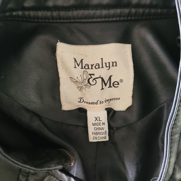 Womens Black Faux Leather Jacket - Picture 6 of 7